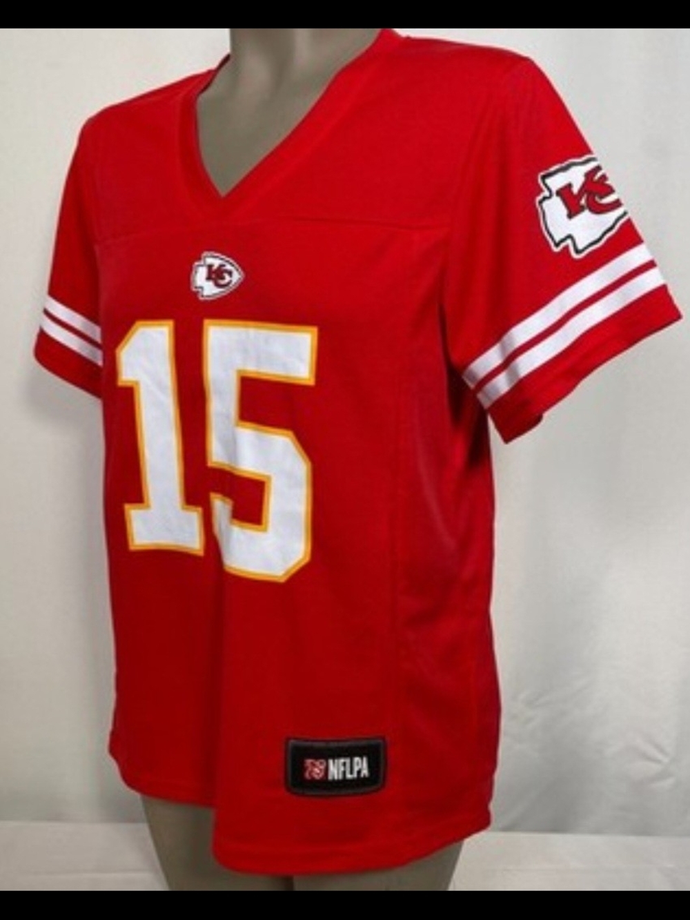 NFL Team Apparel Kansas City Chiefs Red #15 Mahomes Womens Size XL Jersey